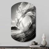 Black And White Wave Photo I - Asymmetric Metal Wall Art