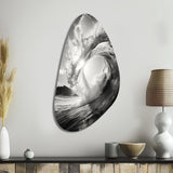 Black And White Wave Photo I - Asymmetric Metal Wall Art