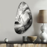 Black And White Wave Photo I - Asymmetric Metal Wall Art