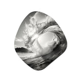 Black And White Wave Photo I - Asymmetric Metal Wall Art