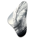 Black And White Wave Photo II - Asymmetric Metal Wall Art