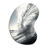 Black And White Wave Photo II - Asymmetric Metal Wall Art