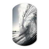 Black And White Wave Photo II - Asymmetric Metal Wall Art