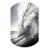 Black And White Wave Photo II - Asymmetric Metal Wall Art