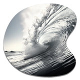 Black And White Wave Photo II - Asymmetric Metal Wall Art