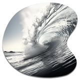 Black And White Wave Photo II - Asymmetric Metal Wall Art