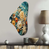 Beach Tidepool Symphony Pointillism II - Asymmetric Metal Wall Art