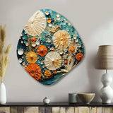 Beach Tidepool Symphony Pointillism II - Asymmetric Metal Wall Art