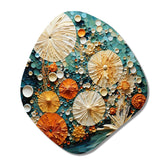 Beach Tidepool Symphony Pointillism II - Asymmetric Metal Wall Art