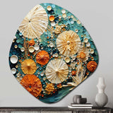 Beach Tidepool Symphony Pointillism II - Asymmetric Metal Wall Art