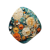 Beach Tidepool Symphony Pointillism II - Asymmetric Metal Wall Art