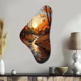 Birch Woods Autumn Sonata I - Asymmetric Metal Wall Art