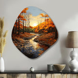 Birch Woods Autumn Sonata I - Asymmetric Metal Wall Art