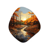 Birch Woods Autumn Sonata I - Asymmetric Metal Wall Art