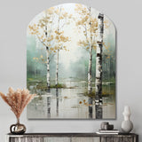 Birch Woods Ethereal Elegance IV - Asymmetric Metal Wall Art