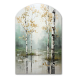 Birch Woods Ethereal Elegance IV - Asymmetric Metal Wall Art