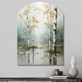 Birch Woods Ethereal Elegance IV - Asymmetric Metal Wall Art