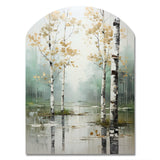 Birch Woods Ethereal Elegance IV - Asymmetric Metal Wall Art