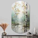 Birch Woods Ethereal Elegance IV - Asymmetric Metal Wall Art