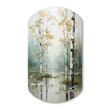 Birch Woods Ethereal Elegance IV - Asymmetric Metal Wall Art