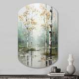 Birch Woods Ethereal Elegance IV - Asymmetric Metal Wall Art