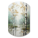 Birch Woods Ethereal Elegance IV - Asymmetric Metal Wall Art