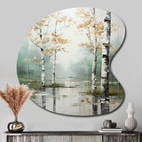 Birch Woods Ethereal Elegance IV - Asymmetric Metal Wall Art