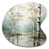 Birch Woods Ethereal Elegance IV - Asymmetric Metal Wall Art