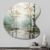 Birch Woods Ethereal Elegance IV - Asymmetric Metal Wall Art