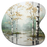 Birch Woods Ethereal Elegance IV - Asymmetric Metal Wall Art