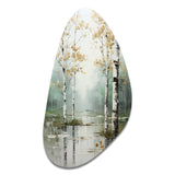 Birch Woods Ethereal Elegance IV - Asymmetric Metal Wall Art