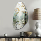 Birch Woods Ethereal Elegance IV - Asymmetric Metal Wall Art