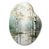 Birch Woods Ethereal Elegance IV - Asymmetric Metal Wall Art