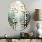 Birch Woods Ethereal Elegance IV - Asymmetric Metal Wall Art