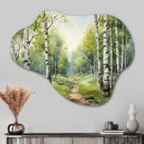 Birch Woods Silent Woods I - Asymmetric Metal Wall Art