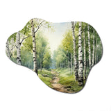 Birch Woods Silent Woods I - Asymmetric Metal Wall Art