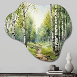 Birch Woods Silent Woods I - Asymmetric Metal Wall Art