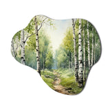 Birch Woods Silent Woods I - Asymmetric Metal Wall Art