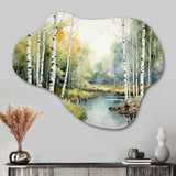 Birch Woods Silent Woods II - Asymmetric Metal Wall Art