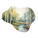 Birch Woods Silent Woods II - Asymmetric Metal Wall Art