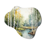 Birch Woods Silent Woods II - Asymmetric Metal Wall Art