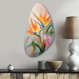 Birds Of Paradise Romantic IV - Asymmetric Metal Wall Art