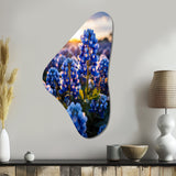 Bluebonnets Flower Blissful II - Asymmetric Metal Wall Art