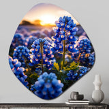 Bluebonnets Flower Blissful II - Asymmetric Metal Wall Art