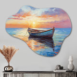 Boat Seascape Impression I - Asymmetric Metal Wall Art