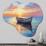 Boat Seascape Impression I - Asymmetric Metal Wall Art