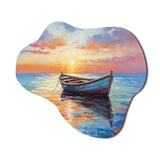 Boat Seascape Impression I - Asymmetric Metal Wall Art