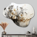 Bohemian Earthly Floral Collage I - Asymmetric Metal Wall Art