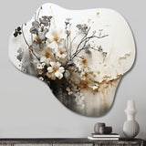 Bohemian Earthly Floral Collage I - Asymmetric Metal Wall Art