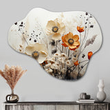 Bohemian Earthly Floral Collage II - Asymmetric Metal Wall Art